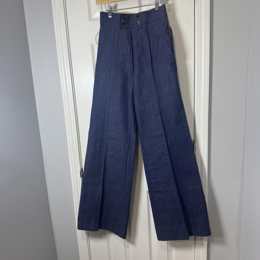 Vintage 1960s 70s Bell Bottom Denim NWT‎ Turtle Bax Blue Size 7/8 NWT
